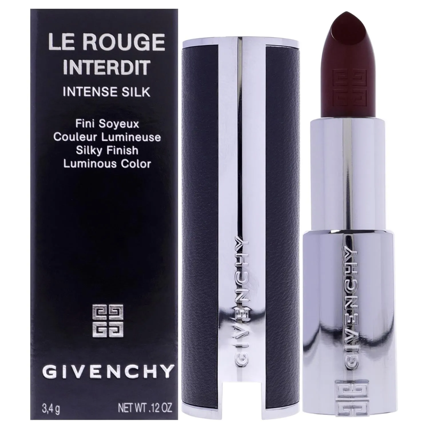 Givenchy Le Rouge Interdit Intense Silk Lipstick - N334 Grenat Volontaire for Women - 0.11 oz Lipstick