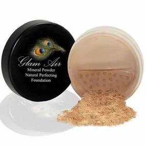 Glam Air Airbrush Makeup Water Based Foundation Choose Matte or Satin Finish for Flawless Looking Skin (0.25oz Bottles) (LIGHT MINERAL LOOSE FOUNDATION)