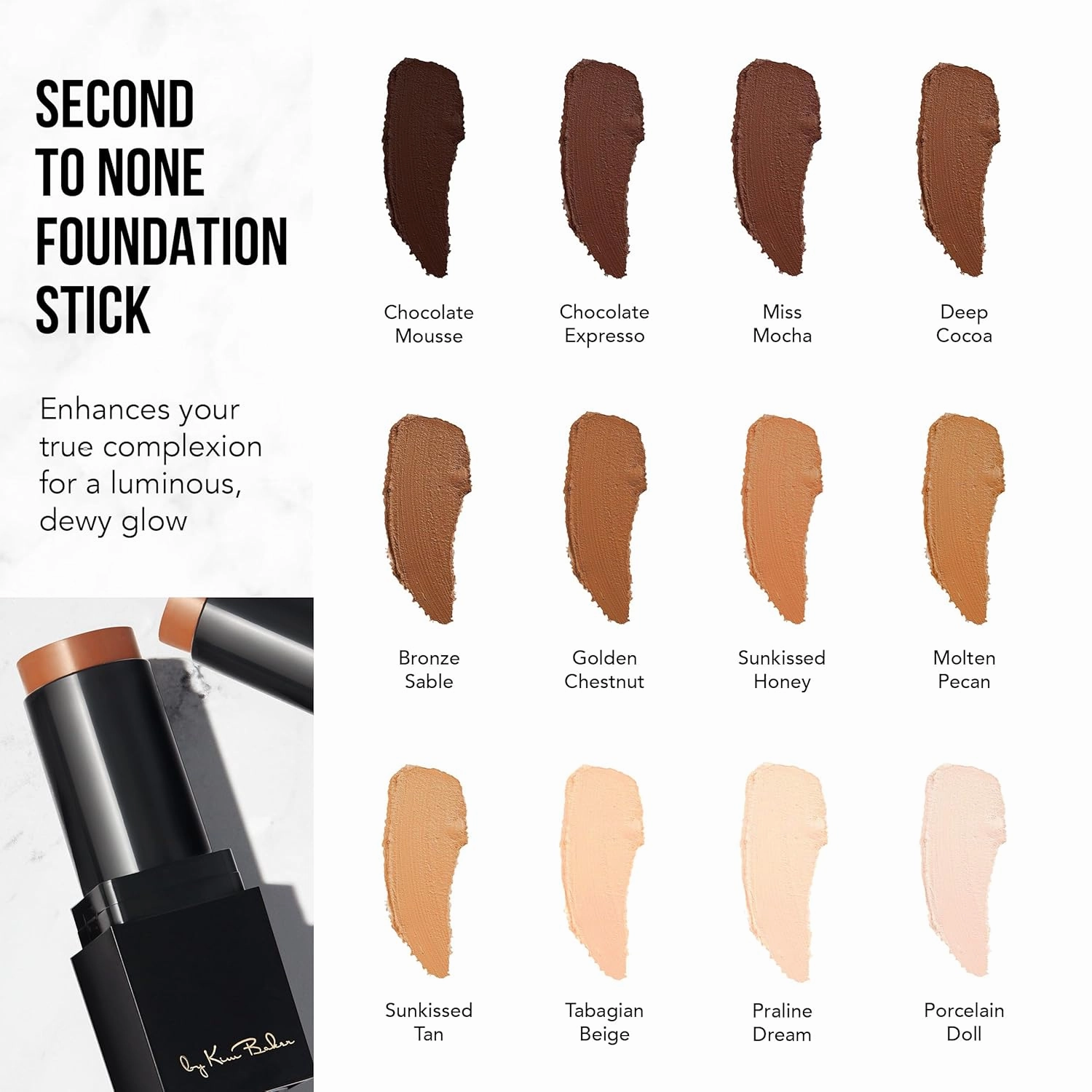 Glamazon Second to None Foundation Stick, Sunkissed Honey, Light-to-Full Coverage, Weightless Makeup With a Glowy Natural Finish