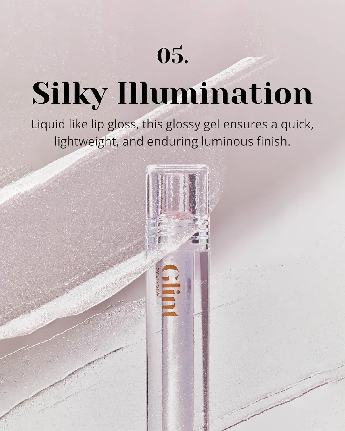 Glint Liquid Gel Highlighter (Dewy Moon, 0.1oz) - Multi-Use Face & Body Gloss for Smooth Glow, Long-Lasting Illuminator Balm for Healthy Radiance. Korean Makeup. Eyes, Cheeks
