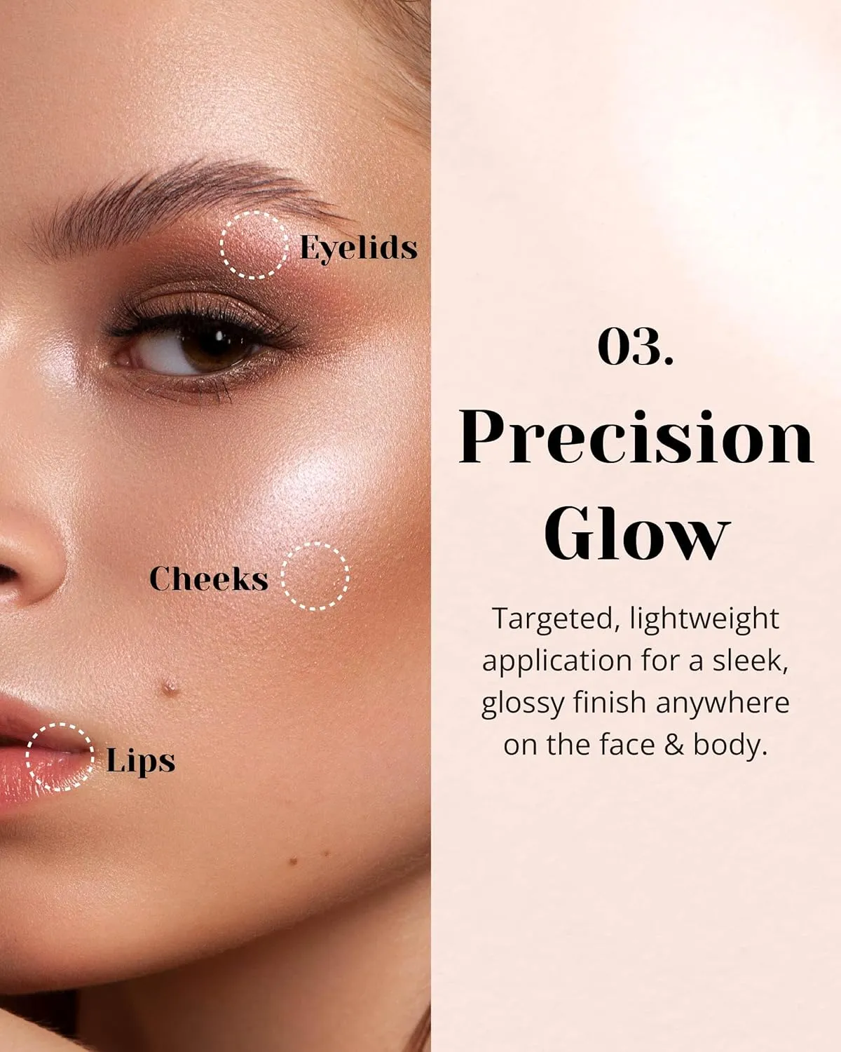 Glint Liquid Gel Highlighter (Dewy Moon, 0.1oz) - Multi-Use Face & Body Gloss for Smooth Glow, Long-Lasting Illuminator Balm for Healthy Radiance. Korean Makeup. Eyes, Cheeks