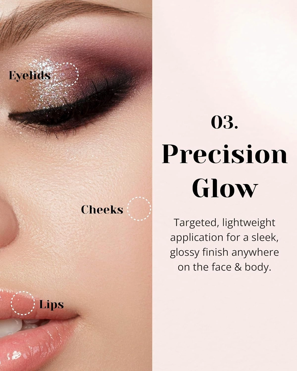 Glint Liquid Gel Highlighter (Glosser, 0.1oz) - Multi-Use Face & Body Gloss for Smooth Glow, Long-Lasting Illuminator Balm for Healthy Radiance. Korean Makeup. Eyes, Cheeks, Nose