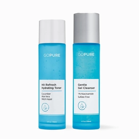 goPure Cleanse & Tone Set - Gentle Facial Cleanser and Hydrating Toner for Refreshed Looking Skin | 2 Piece Set for Daily Skincare Routine