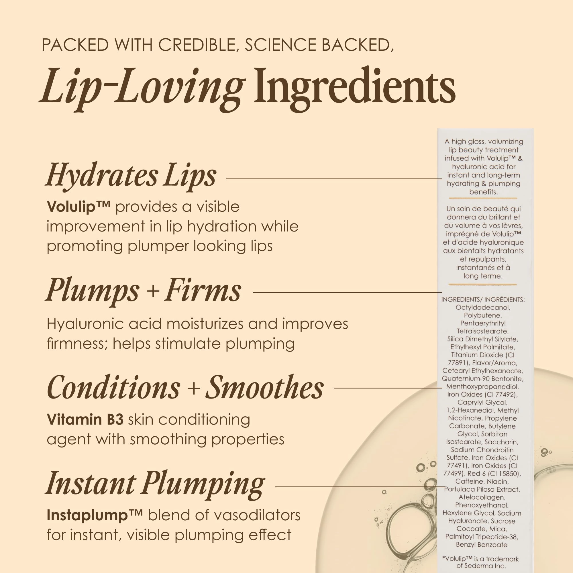 Grande Cosmetics GrandeLIP Plumper Hydrating Lip Plumper, Gloss Finish, Toasted Apricot, 0.08 Fl Oz
