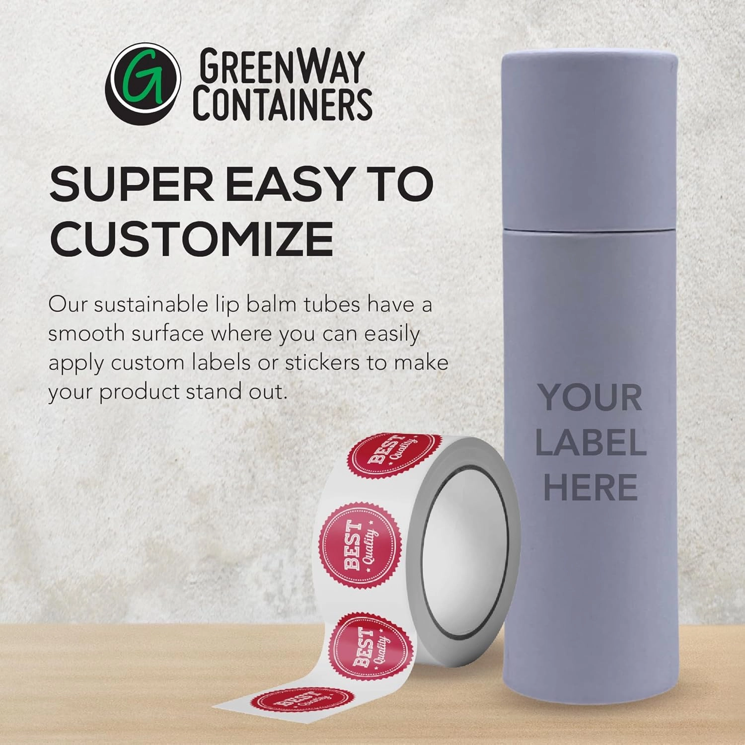 GreenWay 0.3oz / 8.5g Kraft Paperboard Lip Balm Tubes with Lids - 25 Pack Lip Gloss Tubes Refillable DIY Cosmetic Containers - Lip Balm Containers Chapstick Empty Holder - Black