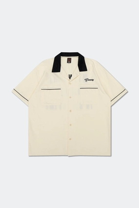 GROCERY X FOOTLOOSE TYCOON GAMETIME BOWLING SHIRT/ CREAM WHITE