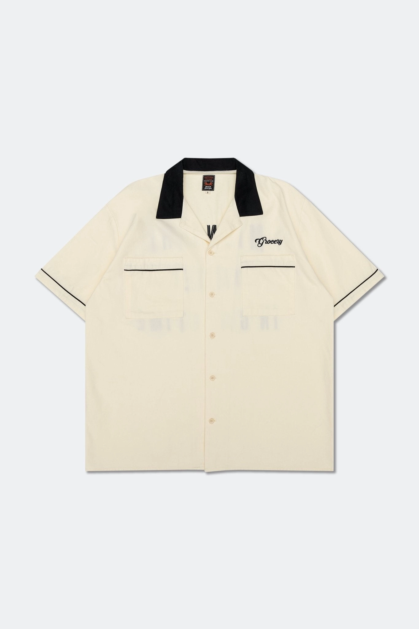 GROCERY X FOOTLOOSE TYCOON GAMETIME BOWLING SHIRT/ CREAM WHITE