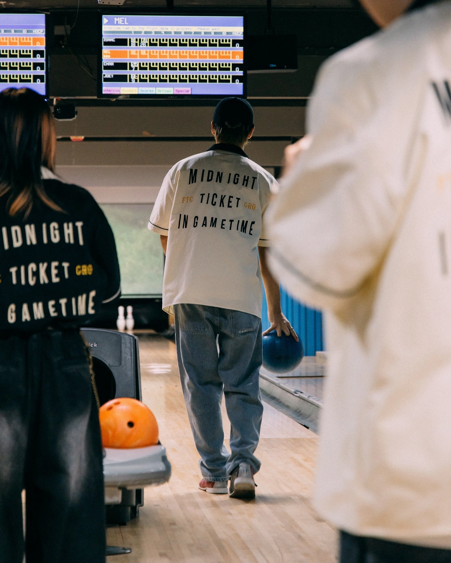 GROCERY X FOOTLOOSE TYCOON GAMETIME BOWLING SHIRT/ CREAM WHITE