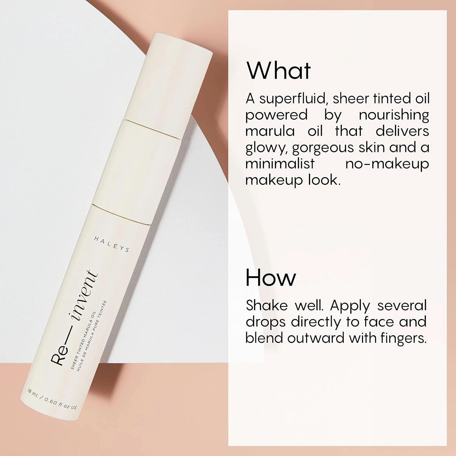 HALEYS Re-invent Sheer Tinted Marula Oil (Fair Cool), Skin Tint, Tinted BB Moisturizer, Tinted Foundation, Face Oil, Hydrate Skin, Flexible Shades, Low to Med Coverage, For All Skin Types