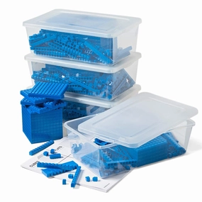 hand2mind Plastic Interlox Base Ten Blocks Classroom Set, Connecting Cubes, Base 10 Blocks for Math, (Set of 644)