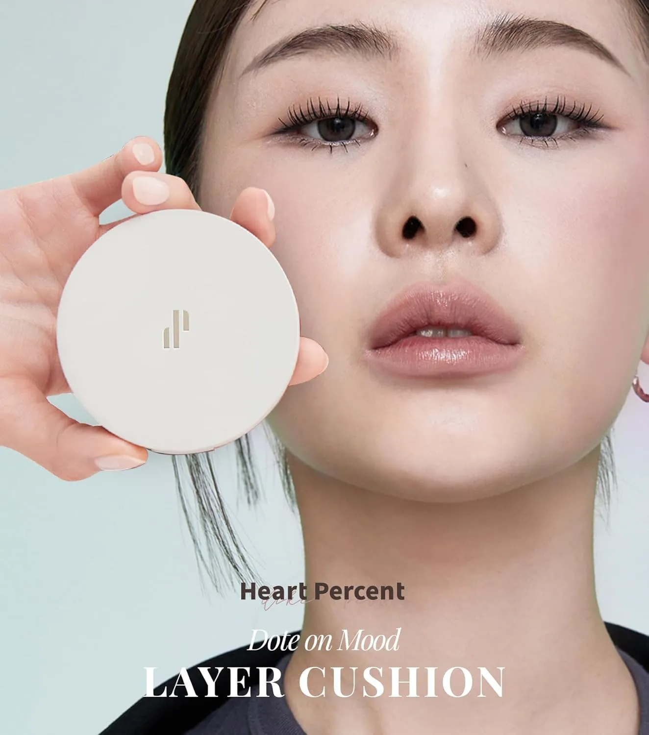 Heart Percent Dote on Mood Layer Cushion SPF 50 /PA    with Refill, Satin Glow Silky Flawless Finish Full Coverage Advanced Skincare Foundation (#21Y)