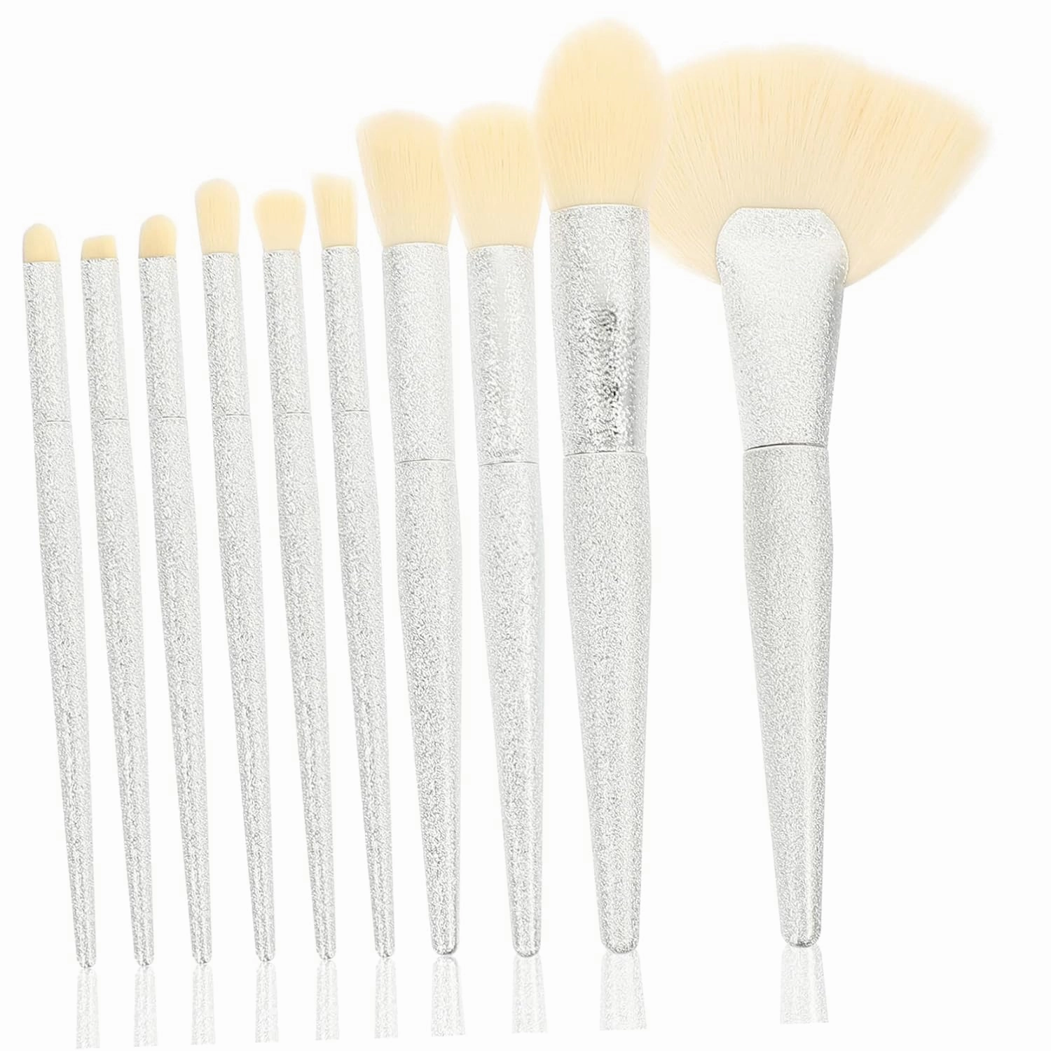 Hemoton 1set Loose Powder Blush Eye Brush Transparent Handle Makeup Kit for Women Professional Eye Tool Brushes for Blending Highlighting Application Safe Lightweight