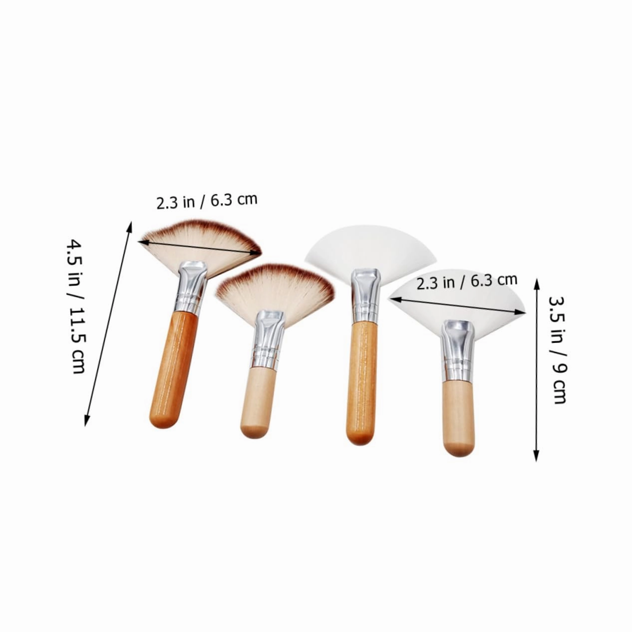 Hemoton 4sets Long Handle Highlighter Makeup Brush Fluffy Soft Brush for 4pcs*4