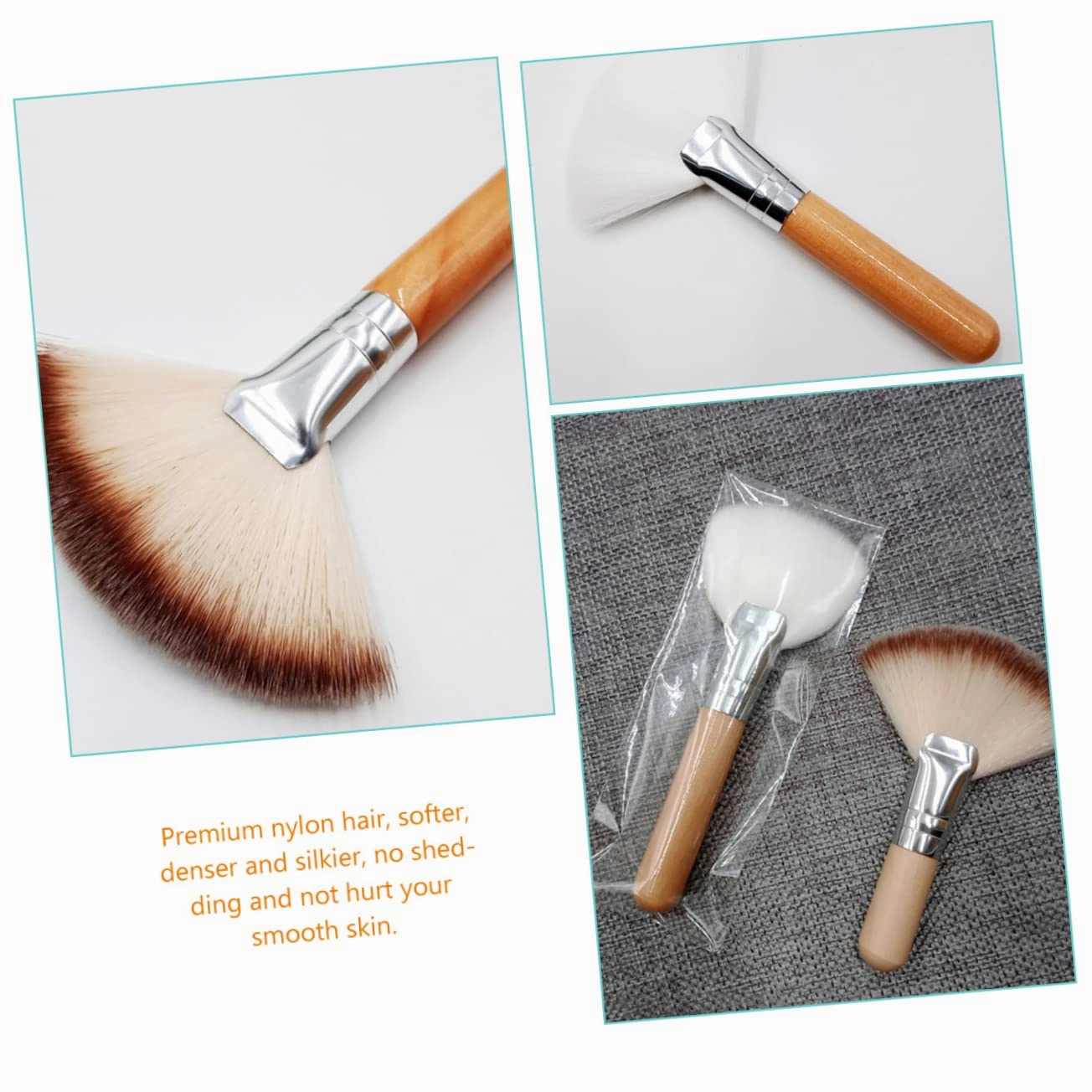 Hemoton 4sets Long Handle Highlighter Makeup Brush Fluffy Soft Brush for 4pcs*4