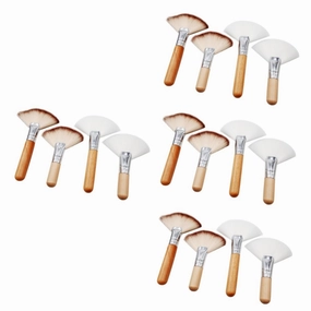 Hemoton 4sets Long Handle Highlighter Makeup Brush Fluffy Soft Brush for 4pcs*4