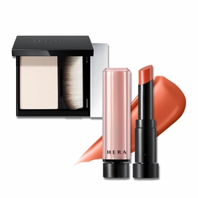 HERA Airy Blurring Powdered Primer and Sensual Nude Balm Moisturizing Lipstick #429 NAKED ALMOND