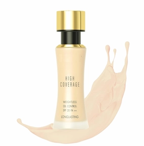 High Coverage Foundation, Natural Beige Shade 21, Full Coverage, Matte Finish, 1.48 oz