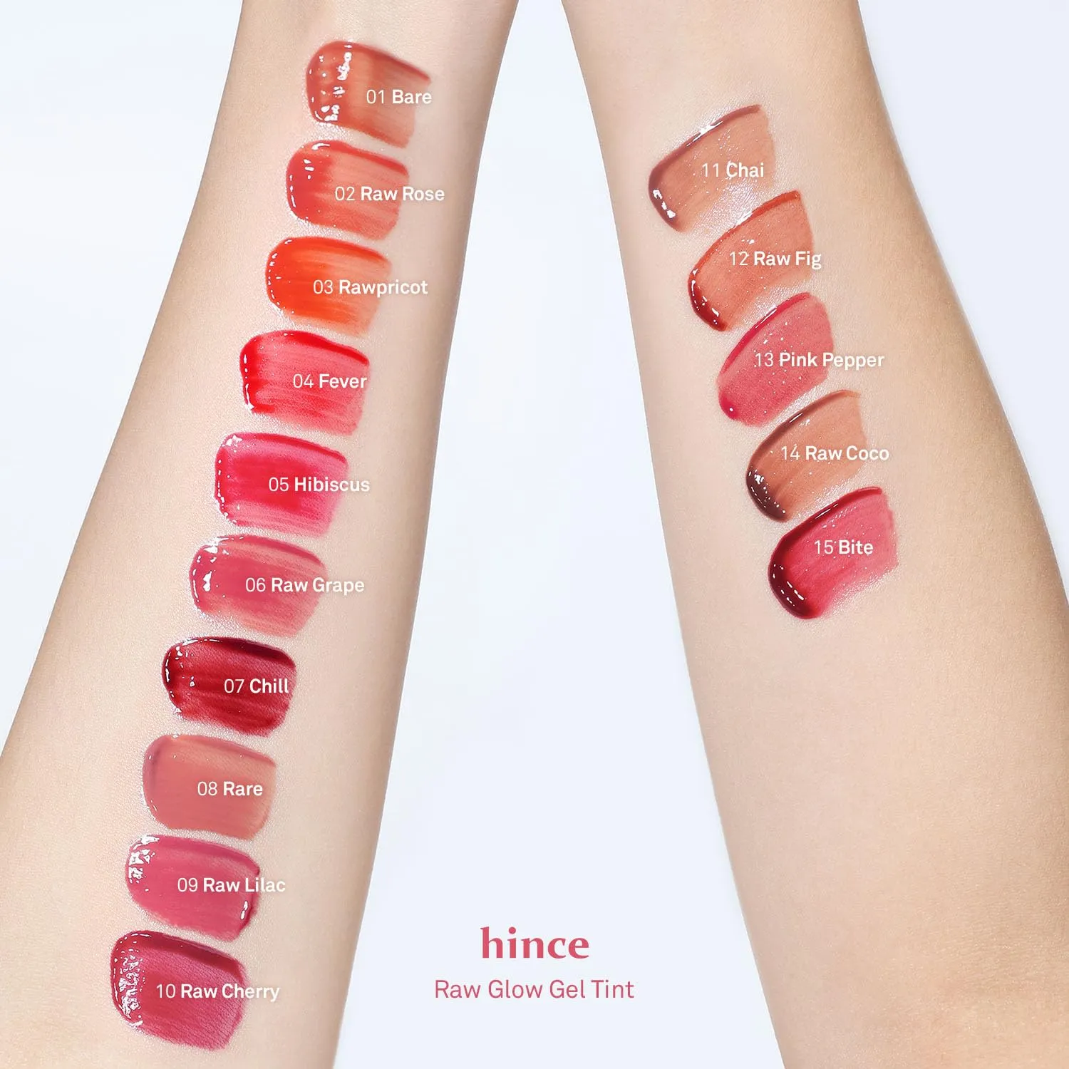 HINCE Raw Glow Gel Tint - Glossy Dewy Lip Tint, Non-Sticky & Long Wearing Lip Gloss for Natural Glass Glow, Moisturizing Liquid Lipstick, Vegan, 0.13 fl.oz. (RAW GRAPE, 06)
