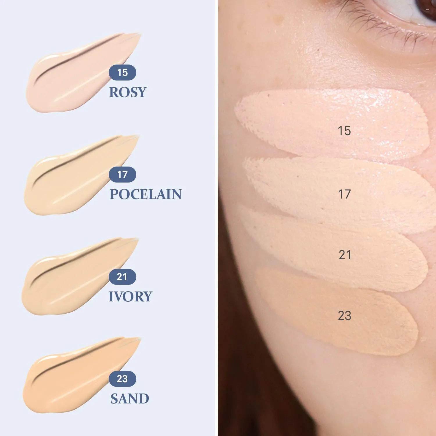 hince Second Skin Mesh Matte Cushion - 12g, Natural Coverage, Semi Matte Finish, Flawless Coverage, 24hr Long Lasting, Korean Cushion Foundation, Blue Cushion (IVORY, 21)