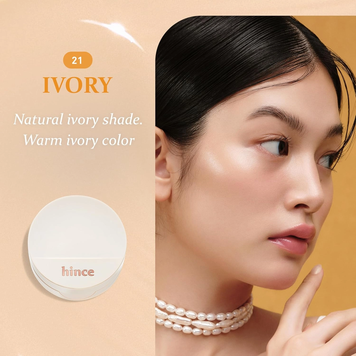 hince Second Skin Glow Cushion-12g | Skin Foundation dewy, glow, long-lasting, classy, clean beauty, lightweight, natural look,refreshing, moisturizing, slim fitting texture (IVORY, 21)