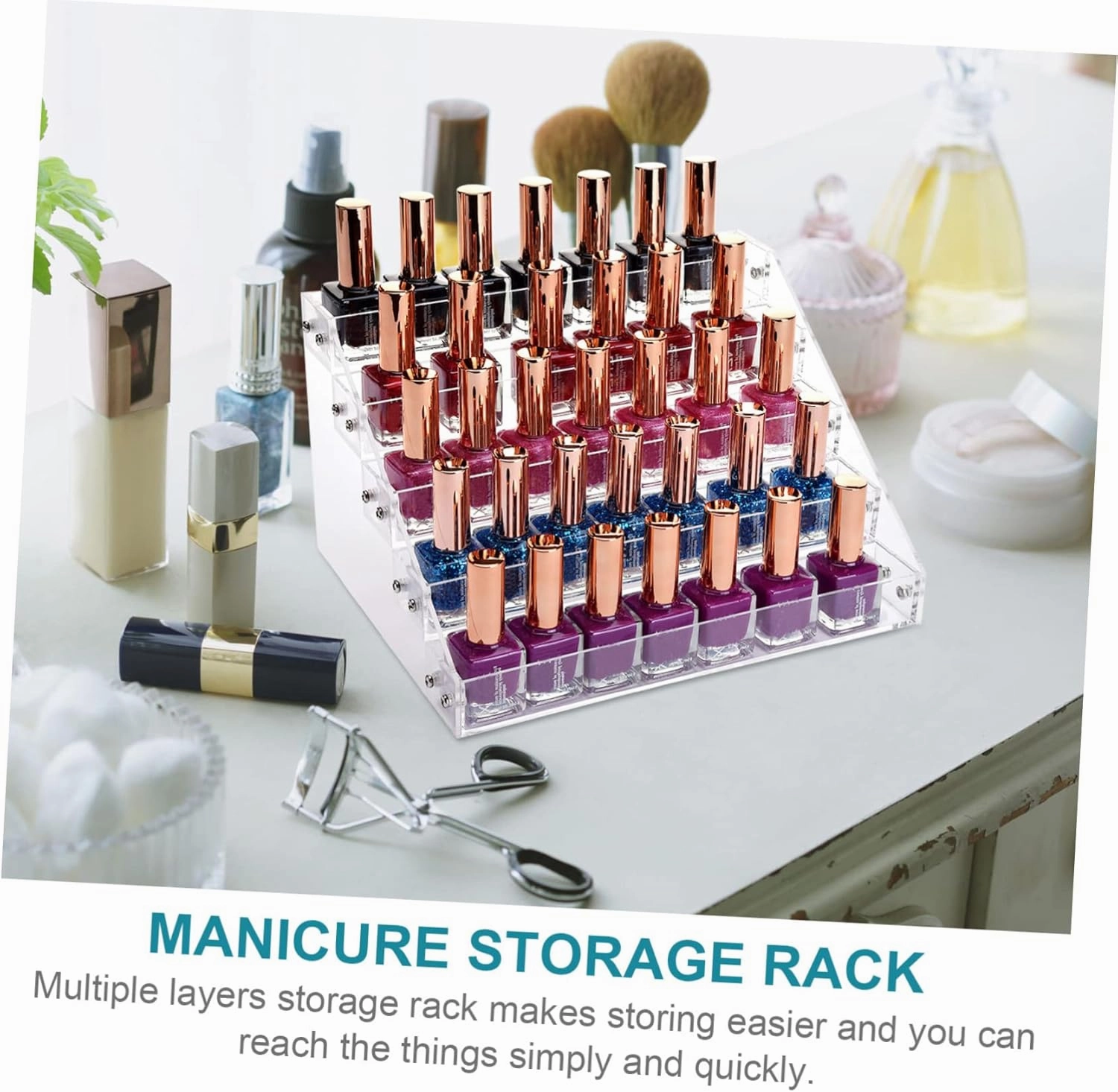 Housoutil 1pc Acrylic Storage Box Clear Nail Lipgloss Lip Gloss Stand Lipstick Stand Lifter Make up