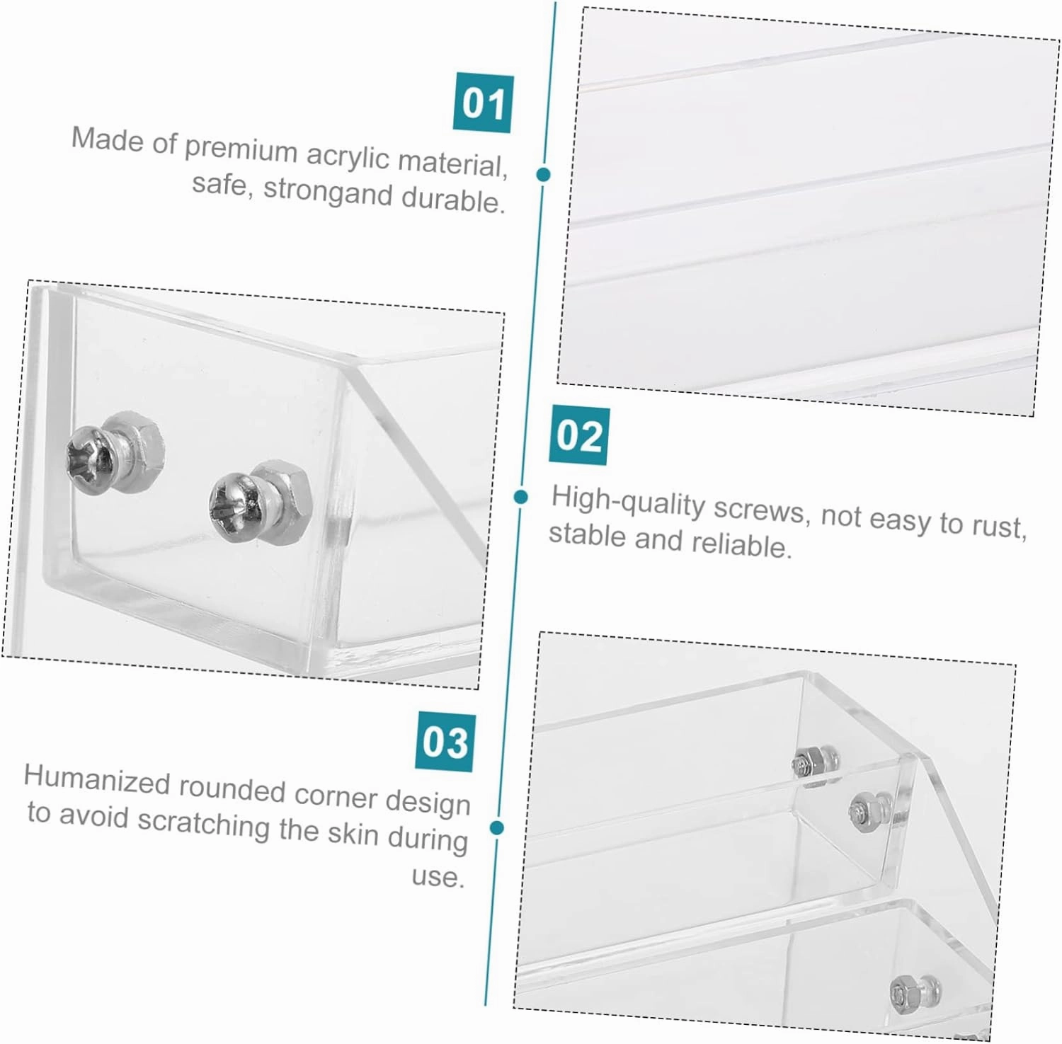 Housoutil 1pc Acrylic Storage Box Clear Nail Lipgloss Lip Gloss Stand Lipstick Stand Lifter Make up
