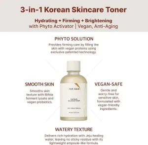 Hydrating & Firming Korean Skincare Toner – Phyto Firming Activator with Niacinamide & Jeju Extracts | Vegan, Anti-Aging, Pore Control, Dark Spot Treatment Essence