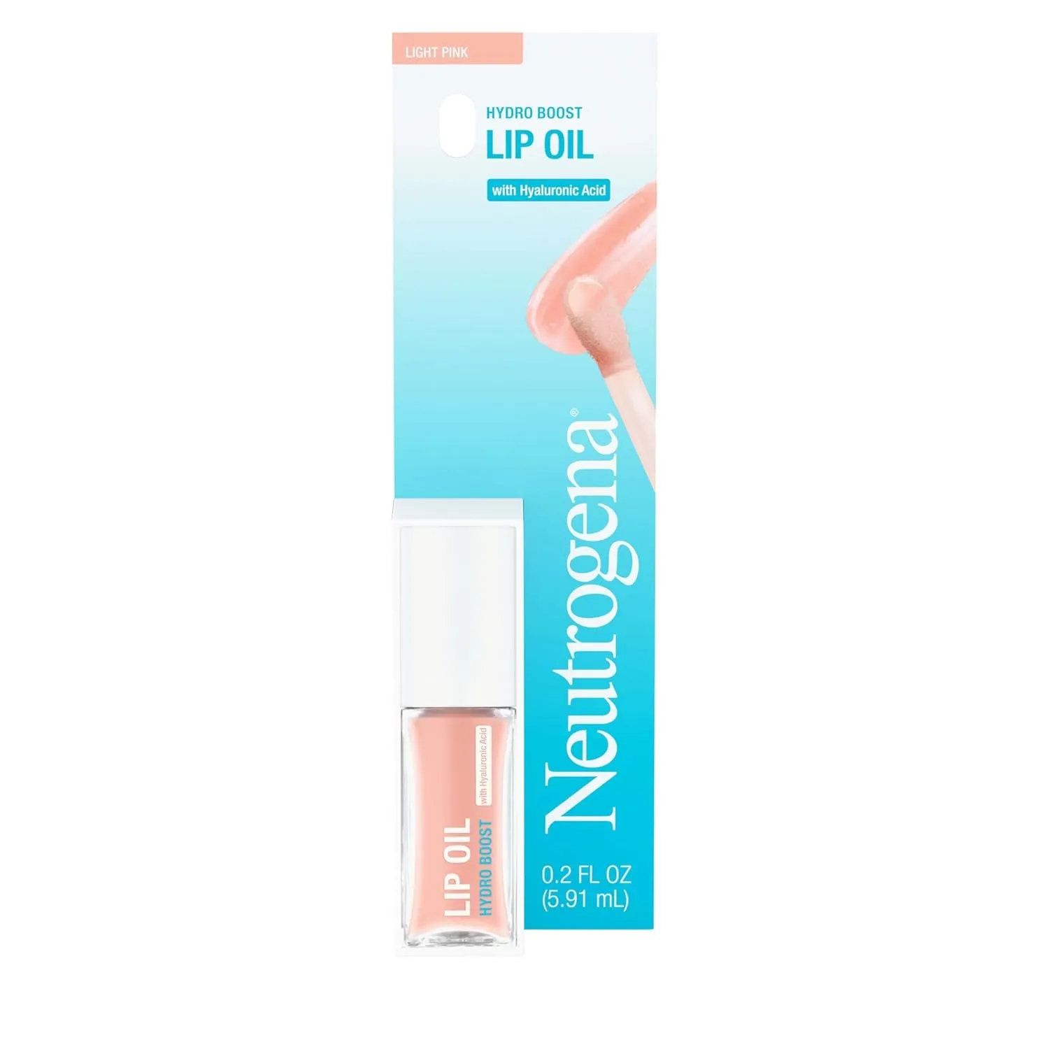 Hydro Boost Tinted Lip Oil with Hyaluronic Acid, Glossy Lip Oil Designed to Hydrate & Nourish Lips While Bringing Out Their Natural Color, Light Pink, .2 Oz