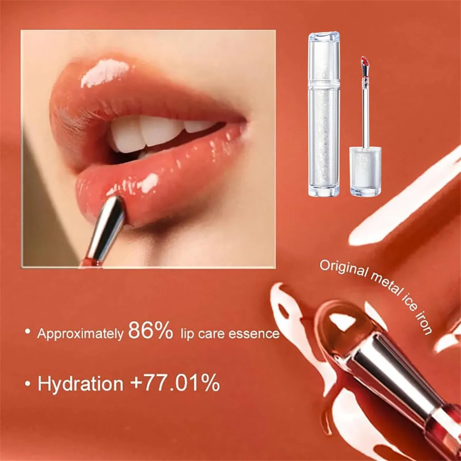 Ice Watery Lip Gloss,Mirror Tea Light Lip Glaze,Glasting Water Gloss,Lip Gloss Metal Applicator, Lip Hydrating Non-sticky Lip Gloss,Moisturizing Lip Oil No Sticky (11, 1pcs)