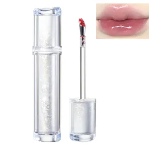 Ice Watery Lip Gloss,Mirror Tea Light Lip Glaze,Glasting Water Gloss,Lip Gloss Metal Applicator, Lip Hydrating Non-sticky Lip Gloss,Moisturizing Lip Oil No Sticky (11, 1pcs)