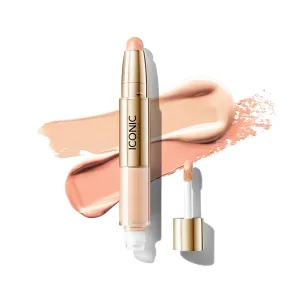 ICONIC LONDON Radiant Concealer & Brightening Duo | Creamy Liquid   Brightening Crayon Dual Ended Concealer, Cruelty Free, Vegan Makeup