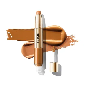 ICONIC LONDON Radiant Concealer & Brightening Duo | Creamy Liquid   Brightening Crayon Dual Ended Concealer, Cruelty Free, Vegan Makeup