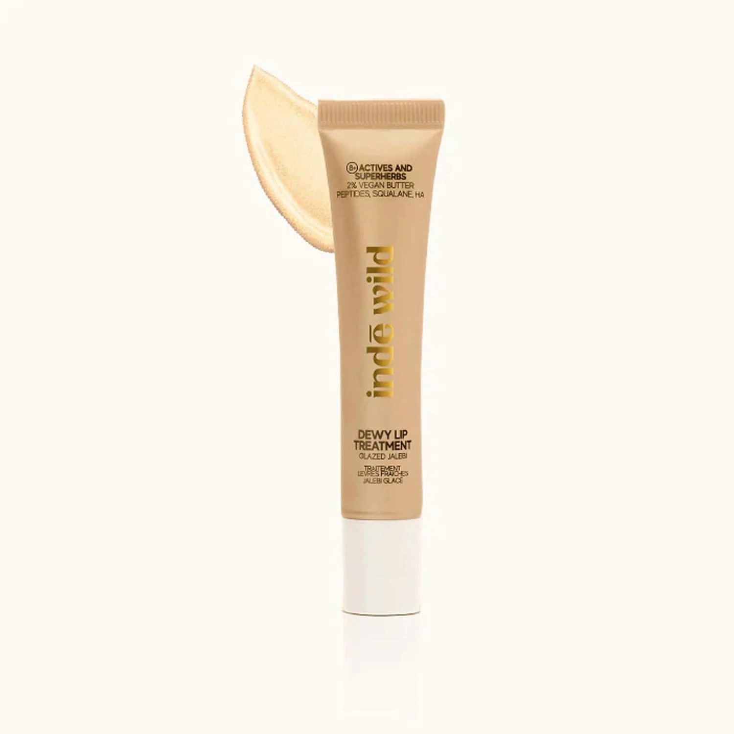 Indē Wild Dewy Lip Treatment – Glazed Jalebi | 15 mL | Hydrating Tinted Lip Balm with Golden Shimmer, Hyaluronic Acid & Botanical Oils | Vegan, Non-Sticky, Subtle Glow
