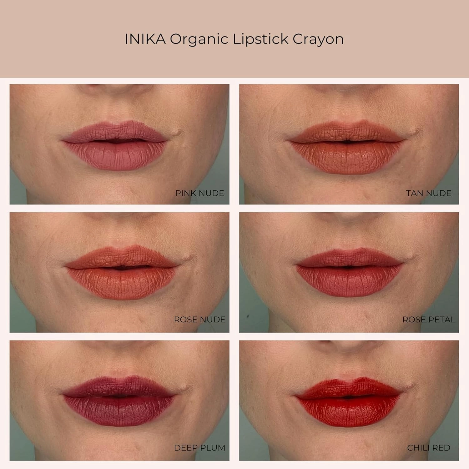 INIKA Organic Long Lasting Lipstick Crayon with Vegan Lipstick and Organic Lip Liner, Hypoallergenic, Cruelty-Free, Matte Finish, Enriched with Vitamin E and Coconut Oil, Deep Plum, 3 g