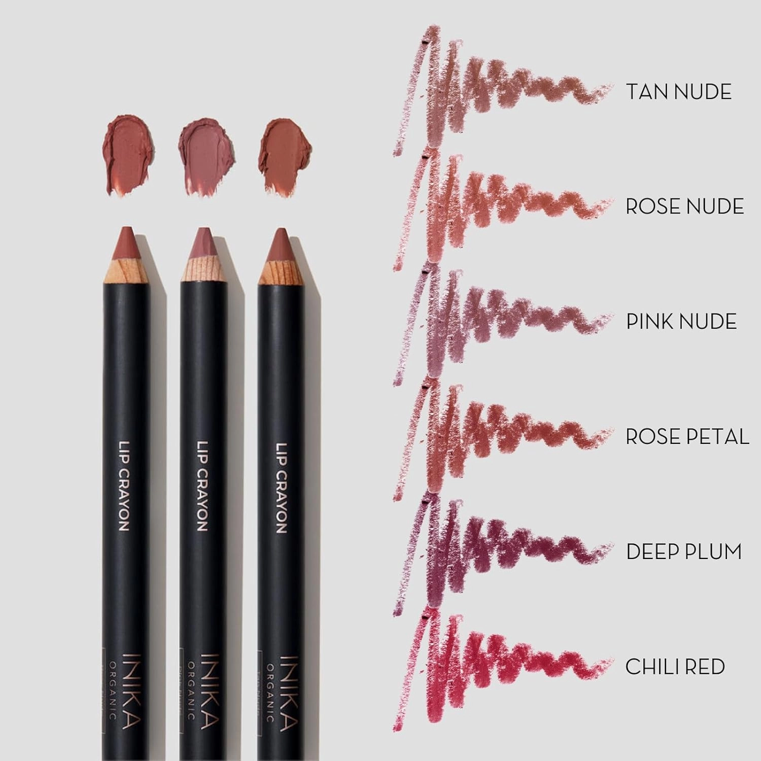 INIKA Organic Long Lasting Lipstick Crayon with Vegan Lipstick and Organic Lip Liner, Hypoallergenic, Cruelty-Free, Matte Finish, Enriched with Vitamin E and Coconut Oil, Deep Plum, 3 g