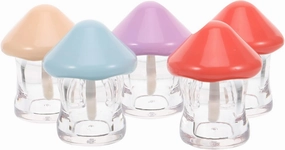 iplusmile 5 Pack 8ml Lip Gloss Tube, Mushroom Shape Refillable Lipgloss Tube with Wand, Empty Lip Gloss Containers Supplies, Clear Lip Balm Bottle Container for DIY Makeup, Personal Cosmetic