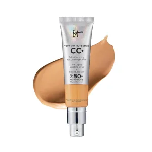 IT Cosmetics CC  Cream - Full-Coverage Foundation With SPF 50, Color Corrector & Anti-Aging Serum, Formulated With Niacinamide & Hyaluronic Acid, Natural Finish, For All Skin Types, 1.08 fl oz