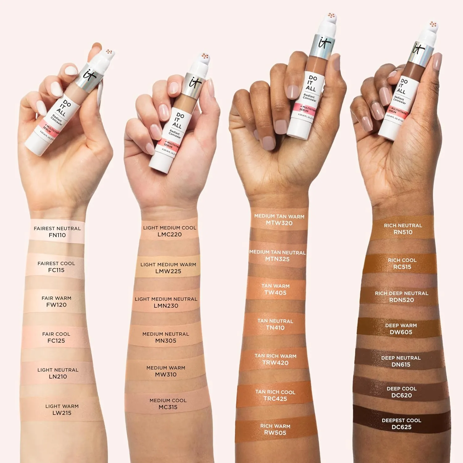 IT Cosmetics Do It All Radiant Concealer ­­– Makeup Concealer – Hydrate & Brighten – Creaseless Medium Coverage & Radiant Finish ­­– Niacinamide & Hyaluronic Acid - 0.2 Fl Oz