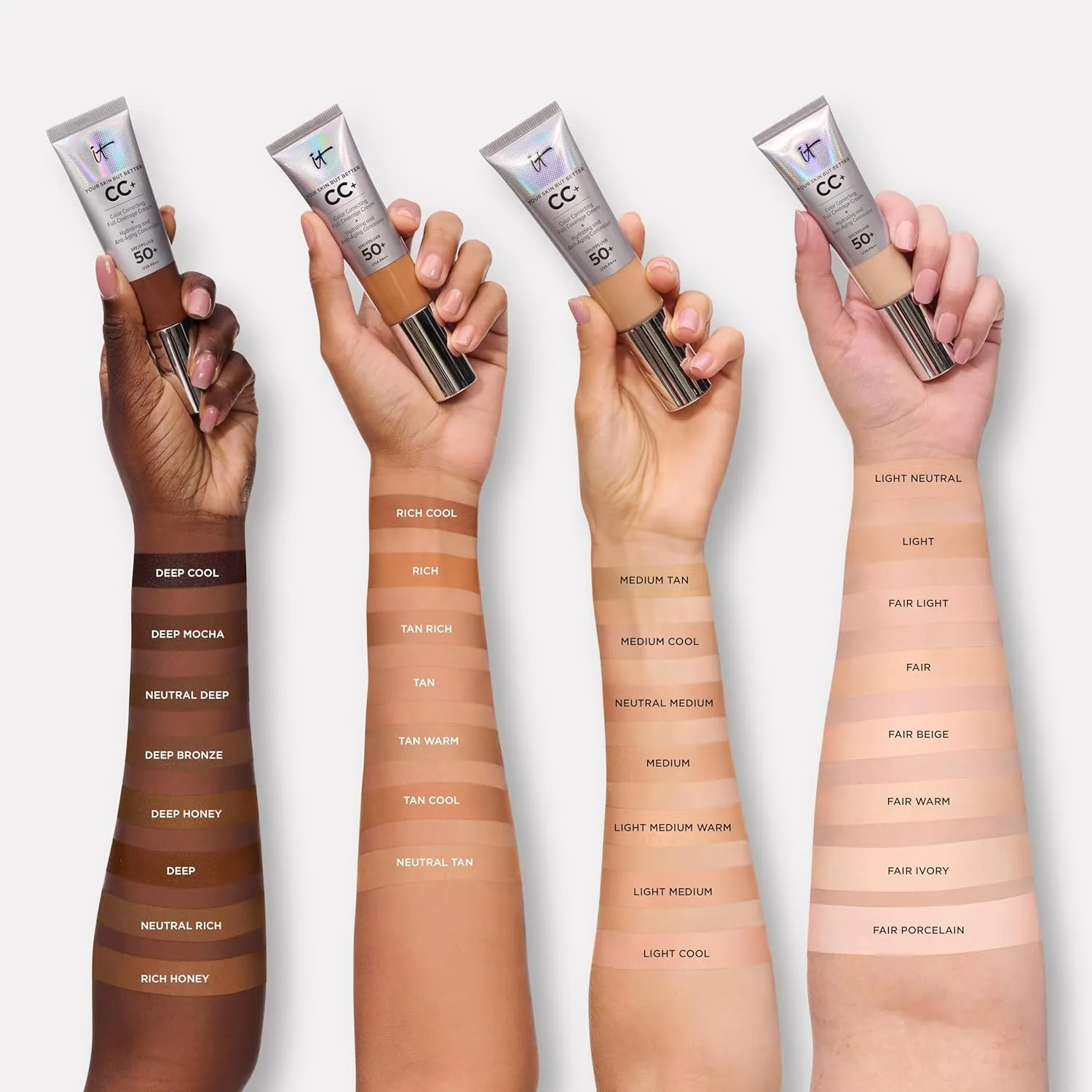 IT Cosmetics Your Skin But Better CC  Cream - Color Correcting Cream, Full-Coverage Foundation, Hydrating Serum & SPF 50  Sunscreen - Natural Finish - 1.08 fl oz