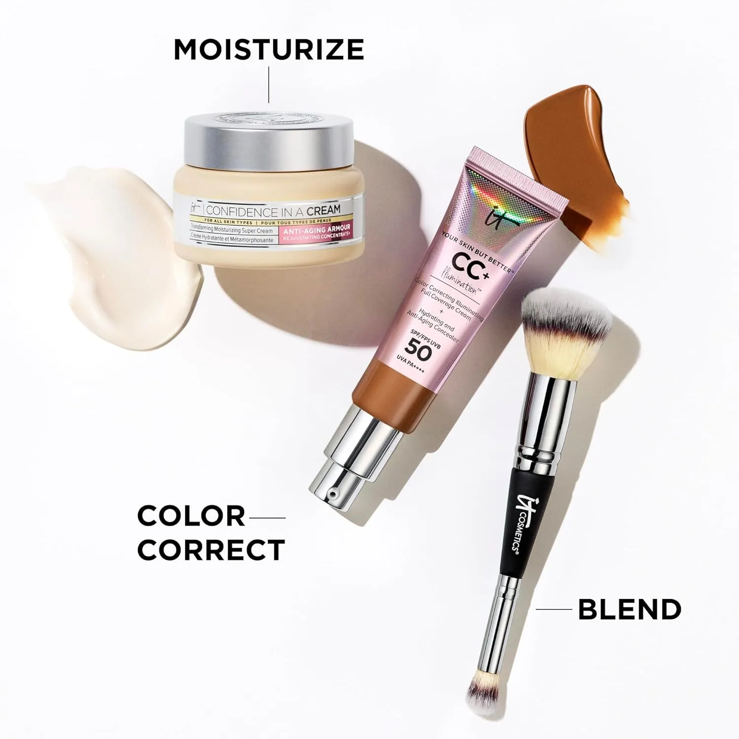 IT Cosmetics Your Skin But Better CC  Cream Illumination - Color Correcting Cream, Full-Coverage Foundation, Hydrating Serum & SPF 50  Sunscreen Radiant Finish 1.08 fl oz