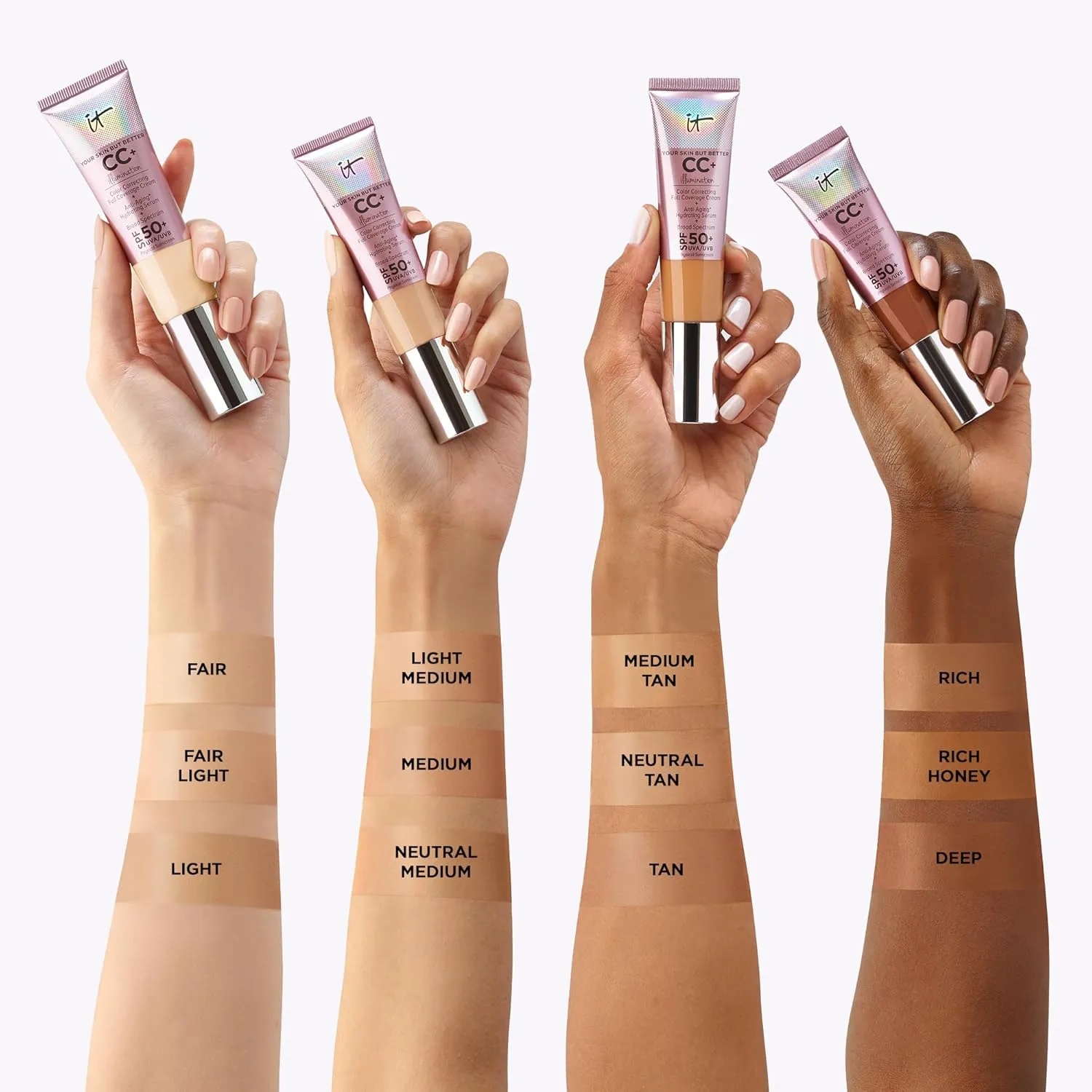 IT Cosmetics Your Skin But Better CC  Cream Illumination - Color Correcting Cream, Full-Coverage Foundation, Hydrating Serum & SPF 50  Sunscreen Radiant Finish 1.08 fl oz