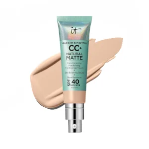 IT Cosmetics Your Skin But Better CC  Cream Travel Size - Color Correcting Cream, Full-Coverage Foundation, Hydrating Serum & SPF 50  Sunscreen - Natural Finish - 0.4 fl oz