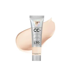 IT Cosmetics Your Skin But Better CC  Cream Travel Size - Color Correcting Cream, Full-Coverage Foundation, Hydrating Serum & SPF 50  Sunscreen - Natural Finish - 0.4 fl oz