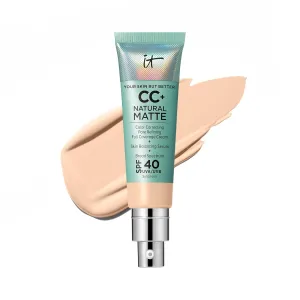 IT Cosmetics Your Skin But Better CC  Cream Travel Size - Color Correcting Cream, Full-Coverage Foundation, Hydrating Serum & SPF 50  Sunscreen - Natural Finish - 0.4 fl oz