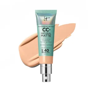 IT Cosmetics Your Skin But Better CC  Cream Travel Size - Color Correcting Cream, Full-Coverage Foundation, Hydrating Serum & SPF 50  Sunscreen - Natural Finish - 0.4 fl oz