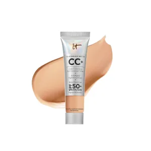 IT Cosmetics Your Skin But Better CC  Cream Travel Size - Color Correcting Cream, Full-Coverage Foundation, Hydrating Serum & SPF 50  Sunscreen - Natural Finish - 0.4 fl oz