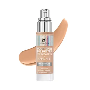 IT Cosmetics Your Skin But Better Foundation   Skincare - Hydrating Medium Buildable Coverage - Minimizes Pores & Imperfections - Natural Radiant Finish - With Hyaluronic Acid - 1.0 fl oz