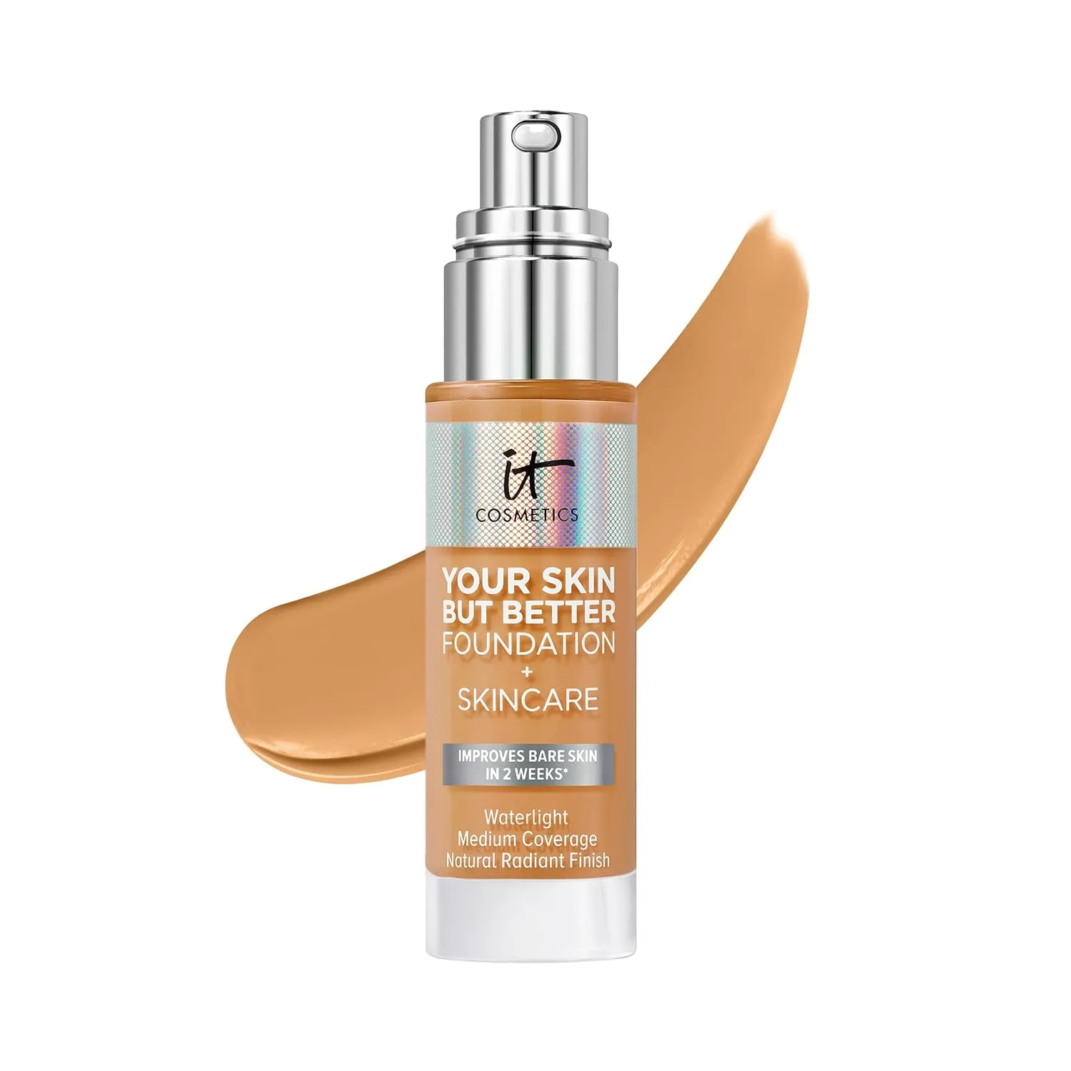 IT Cosmetics Your Skin But Better Foundation   Skincare - Hydrating Medium Buildable Coverage - Minimizes Pores & Imperfections - Natural Radiant Finish - With Hyaluronic Acid - 1.0 fl oz
