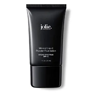 Jolie Liquid Powder Mineral Foundation, Super Silky Hydrating Oil-Free Makeup, SPF 15 Mineral Sunscreen & Primer - Vitamins A, C & E Antioxidants, For All Skin Types (Tender Beige)