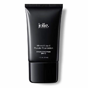 Jolie Liquid Powder Mineral Foundation, Super Silky Hydrating Oil-Free, Sunscreen & Primer-Vitamins A, C&E, For All Skin Types (Light Nude)